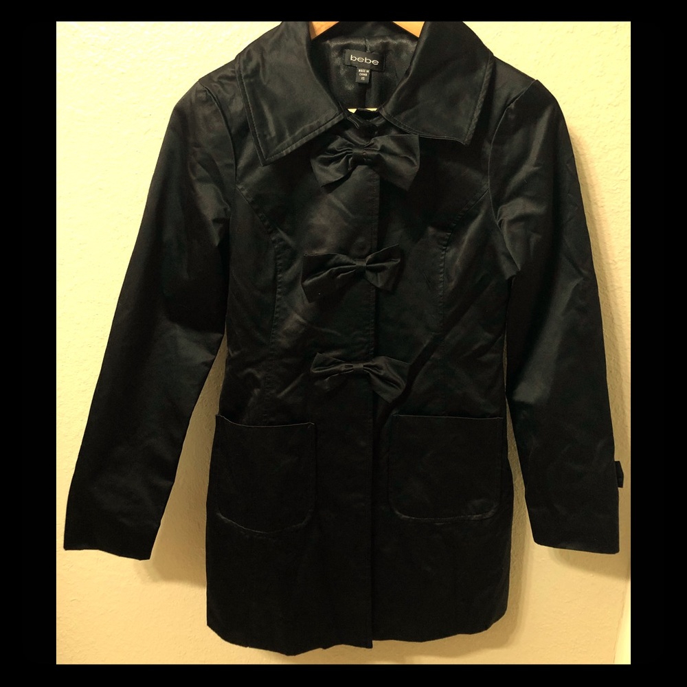 BEBE Ladies Black Bowtie Jacket Size XS - Superb!